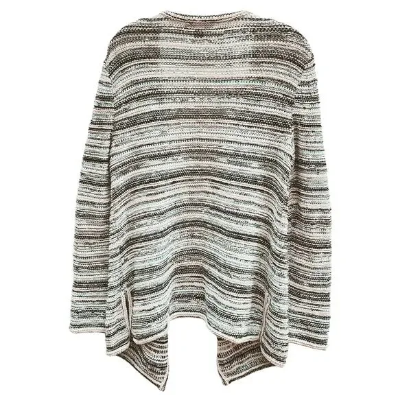 St. John Knits Caviar Ribbon Knit Waterfall Cardigan M Quiet Luxury